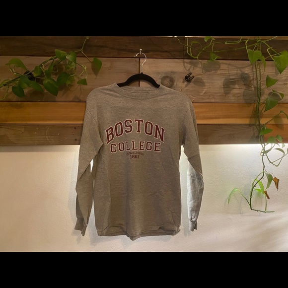 Champion Tops - CHAMPION Boston College Long Sleeve Grey Shirt (S)